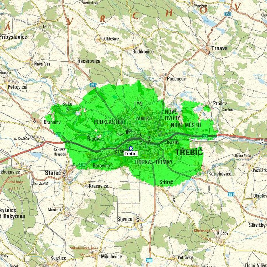 Trebic Mapa | Mapa, Třebíč, Czechia, Becak  Png, Pragia