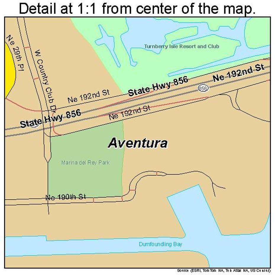 Aventura Florida Street Map 1202681, Aventura, United States, Aventura Mall Miami, Port Aventura World