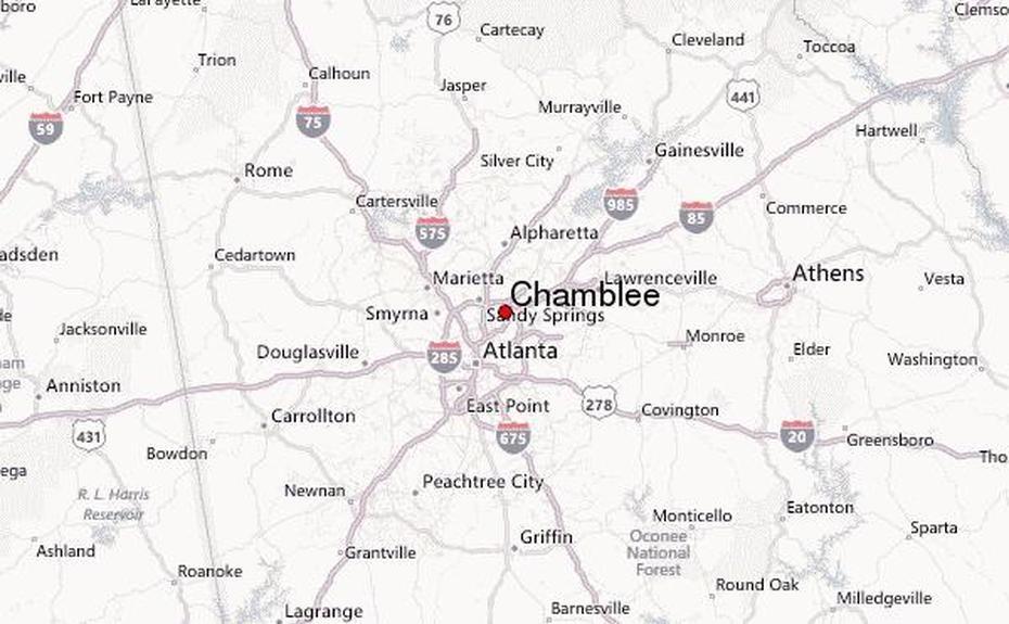 Chamblee Location Guide, Chamblee, United States, United States  Colored, United States  With Capitals Only