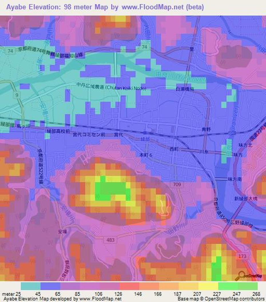 Elevation Of Ayabe,Japan Elevation Map, Topography, Contour, Ayabe, Japan, Ayabe Japan, Kyoto Japan
