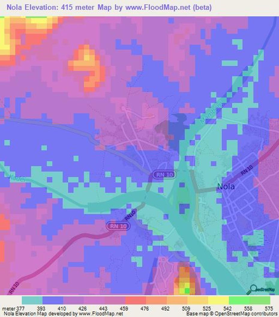 Elevation Of Nola,Central African Republic Elevation Map, Topography …, Nola, Central African Republic, Central Africa  And Capitals, Bangui