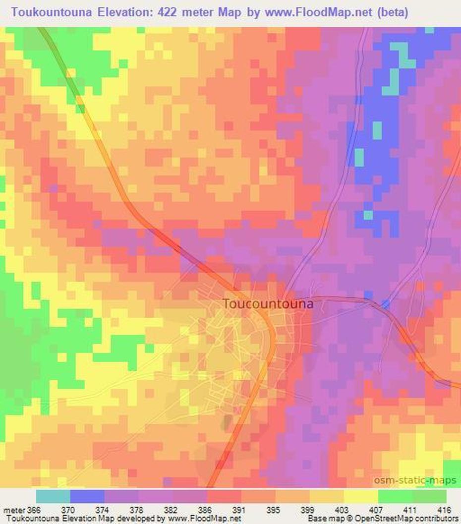 Elevation Of Toukountouna,Benin Elevation Map, Topography, Contour, Toukountouna, Benin, Benin City, Benin World