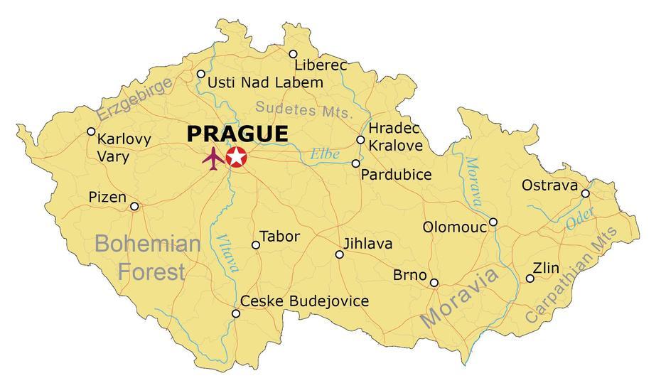 Map Of Czech Republic [Czechia] – Gis Geography, Kolín, Czechia, Czech Republic  Outline, Prague Czechia