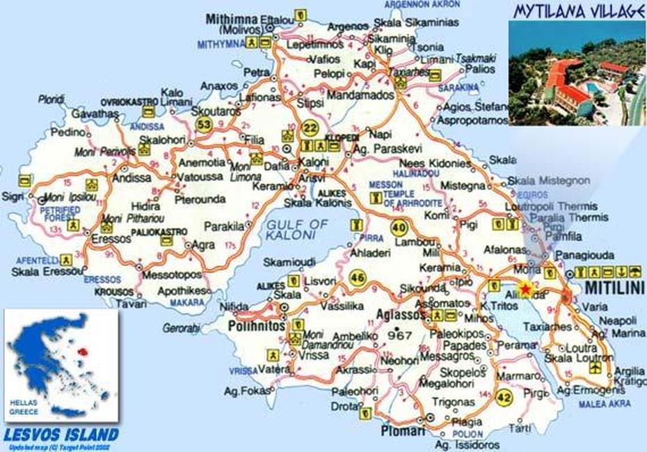 Map Of Mytilene Town, Mytilíni, Greece, Mytilene, Mitylene