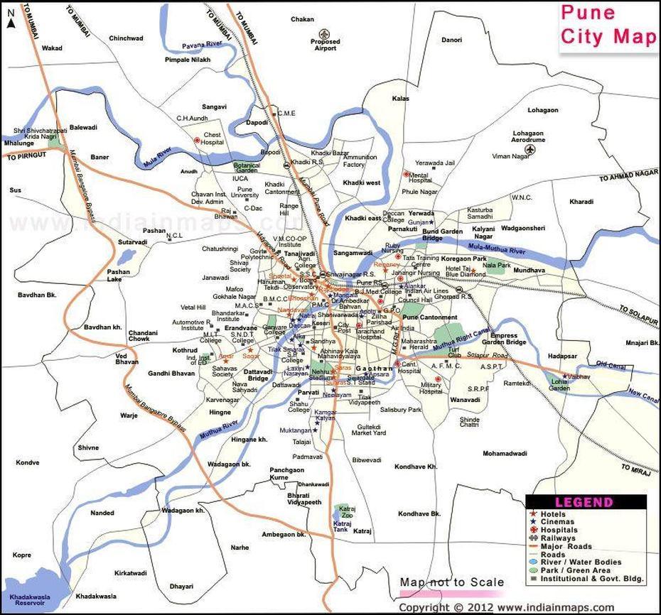 Map Of Pune | Pune Map | Pune City Map | Map, City Maps, City Map, Pune, India, Pune City, Pune District