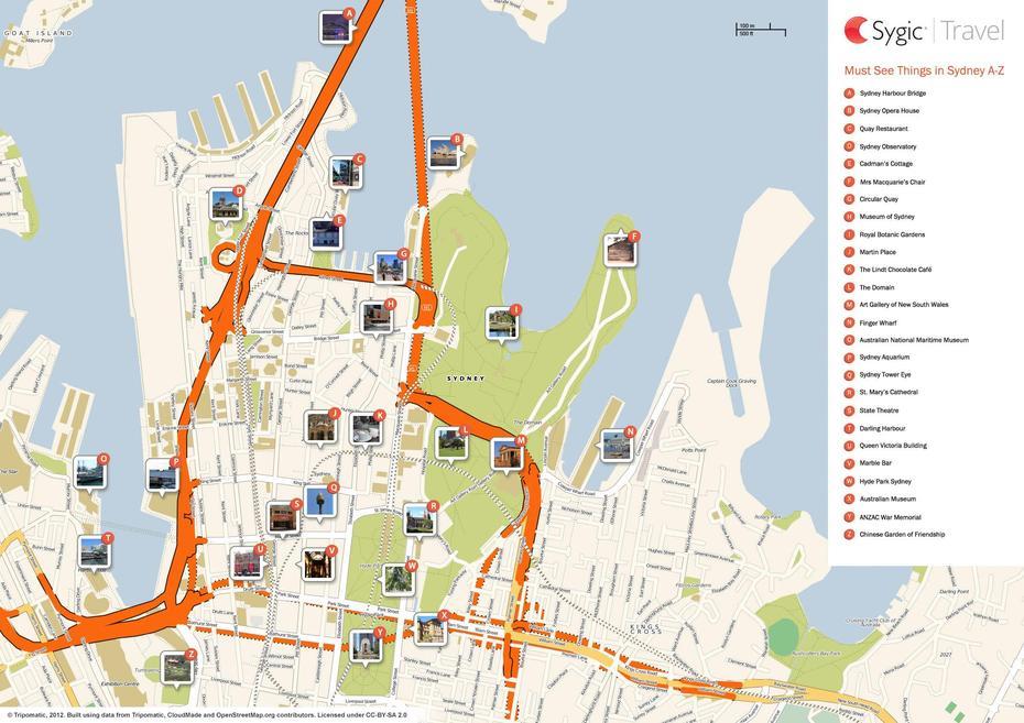Map Of Sydney Attractions | Sygic Travel, Sydney, Australia, Sydney Area, Sydney Australia World