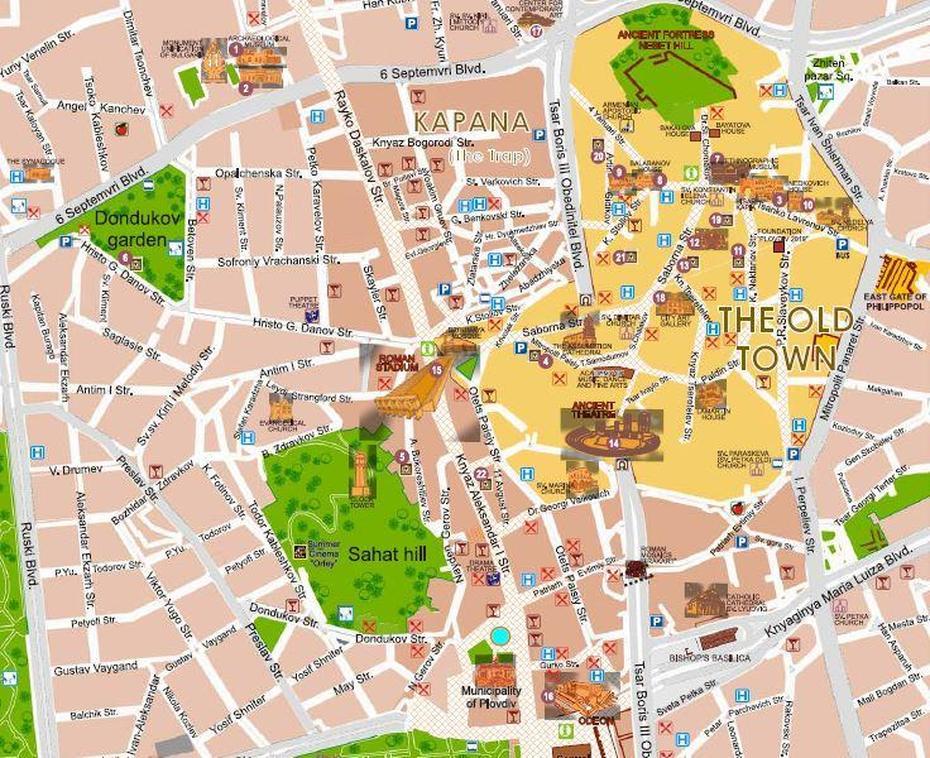 Mapa Turistico De Plovdiv., Plovdiv, Bulgaria, Bulgaria  Google, Sliven Bulgaria