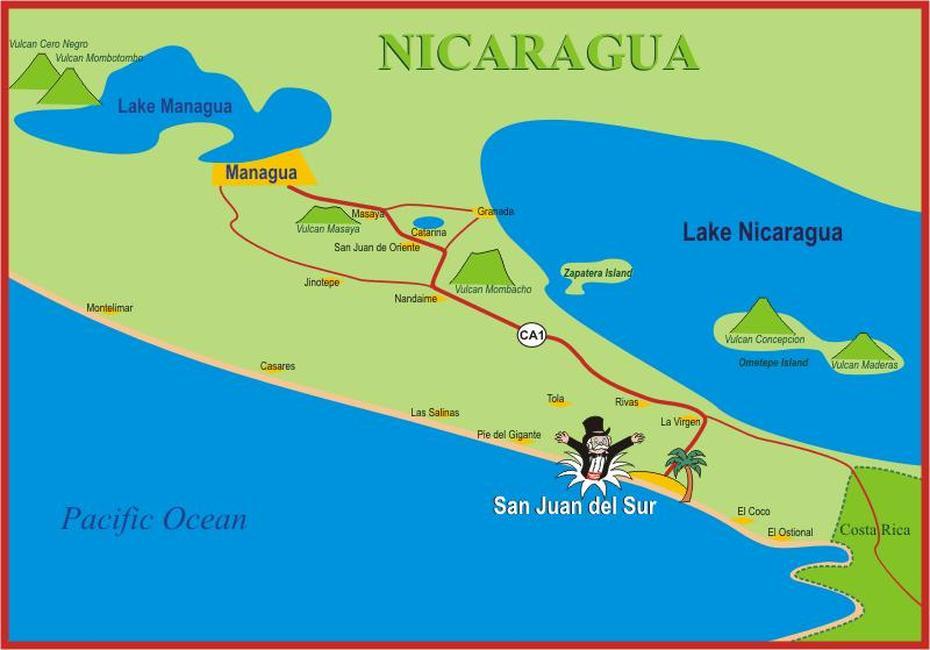 Southern Nicaragua Map | Nicaragua | Pinterest, Sébaco, Nicaragua, Nicaragua Resorts, Nicaragua