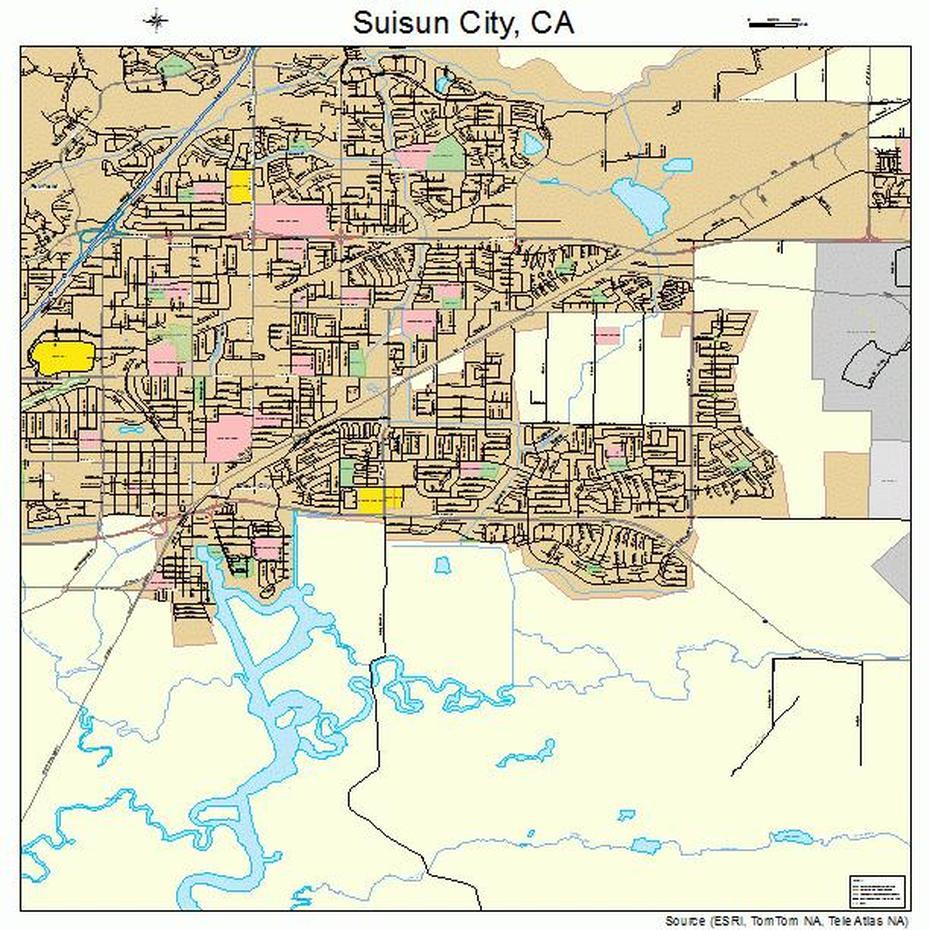 Suisun City California Street Map 0675630, Suisun City, United States, Suisun City California, Suisun City Waterfront