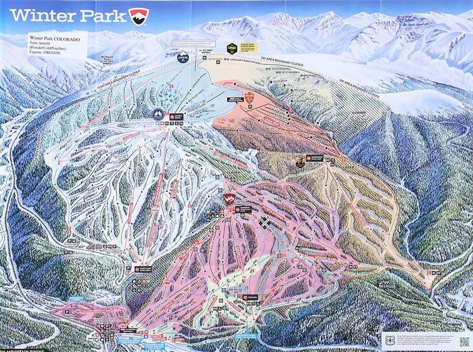 Winter Park Ski Area Trail Map, Winter Park, United States, Interactive  National Parks, All National Parks