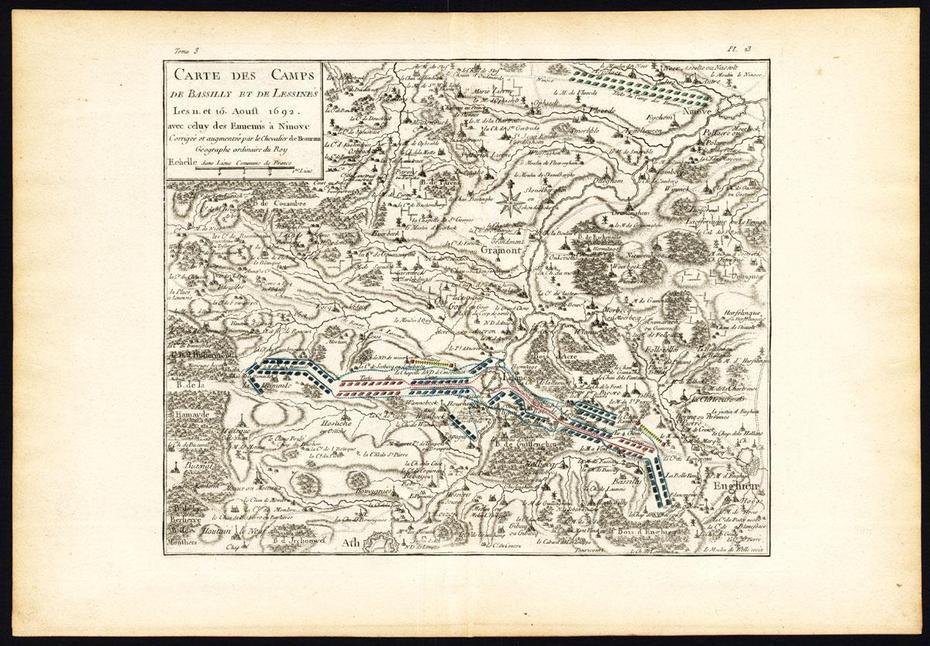Antique Map-Battle-Belgium-Ninove-Silly-Ath-Aat-Lessines-Enghien …, Ninove, Belgium, Neigembos, Peugeot  Garage