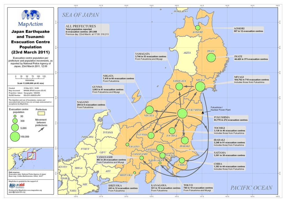 Japan Earthquake And Tsunami: Evacuation Centre Population (23Rd March …, Minamisuita, Japan, Japan  Kids, Japan Outline