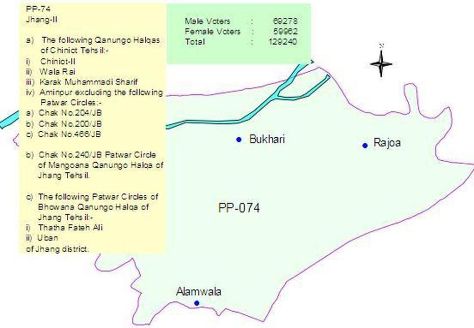 Karachi On, Pakistan  With Provinces, Chiniot Constituency, Chiniot, Pakistan