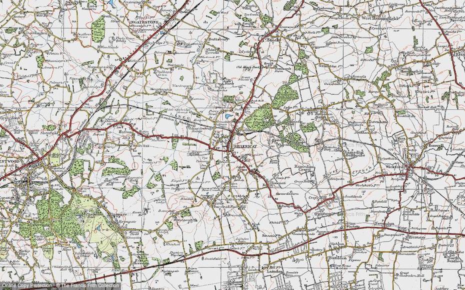 Map Of Billericay, 1920 – Francis Frith, Billericay, United Kingdom, Hemel Hempstead, Hertfordshire Postcode