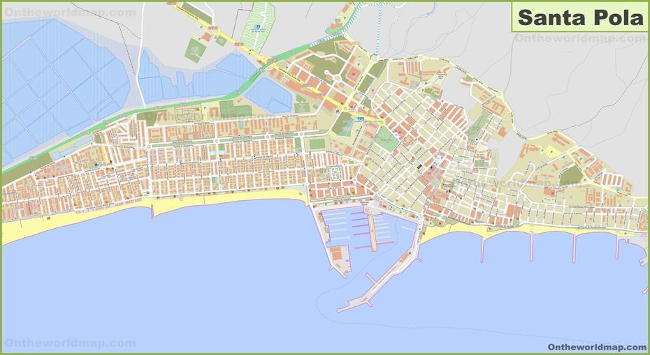 Mapa Detallado De Santa Pola, Santa Pola, Spain, Santa Pola Alicante, Elche Spain