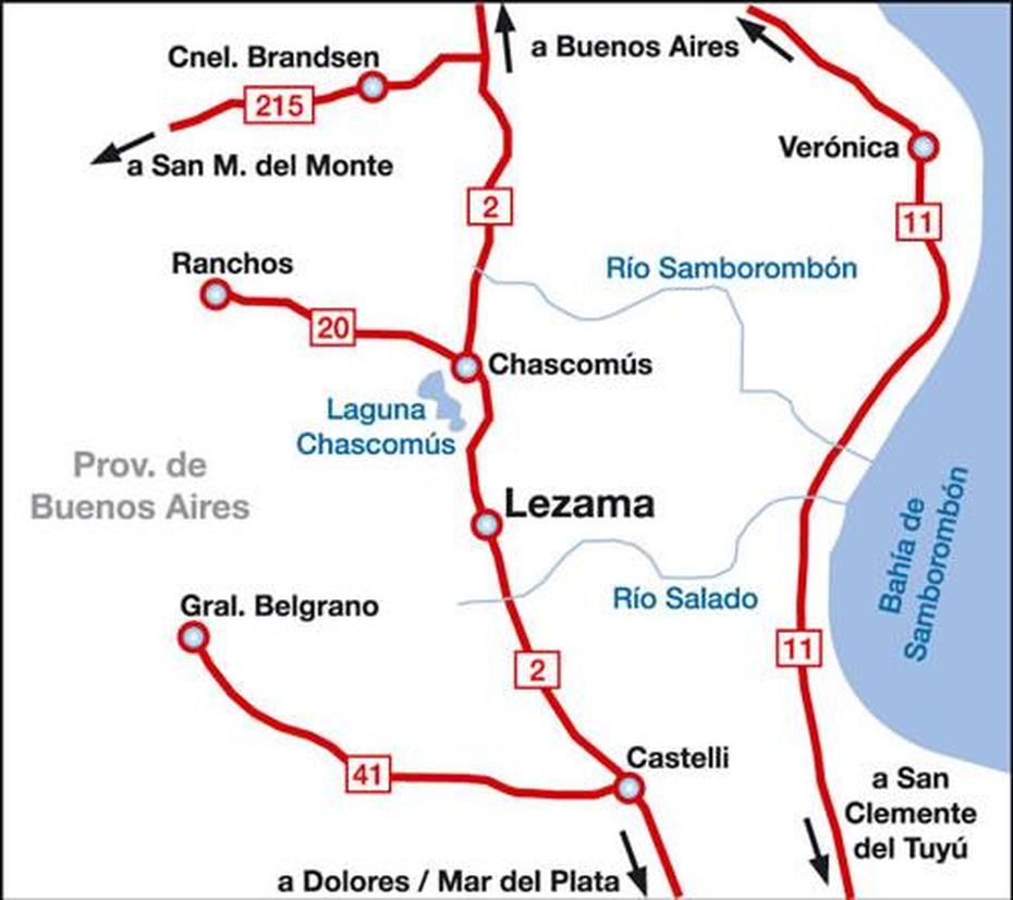 Mapa Lezama – Chascomus – Buenos Aires – Argentina, Chascomús, Argentina, Chascomus Argentina, Buenos Aires  Province