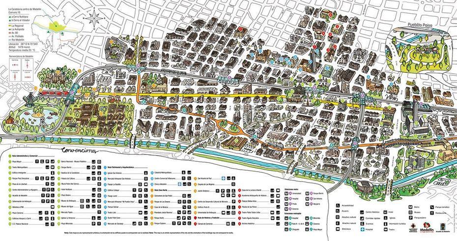 Medellin City Illustrated Map On Behance | Illustrated Map, Travel …, Medellín, Colombia, Colombia On World, Colombia Cartel