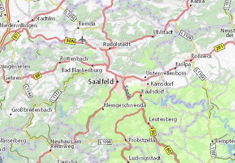 Michelin Saalfeld Map – Viamichelin, Saalfeld, Germany, Saale  River, Abandoned Castle Germany