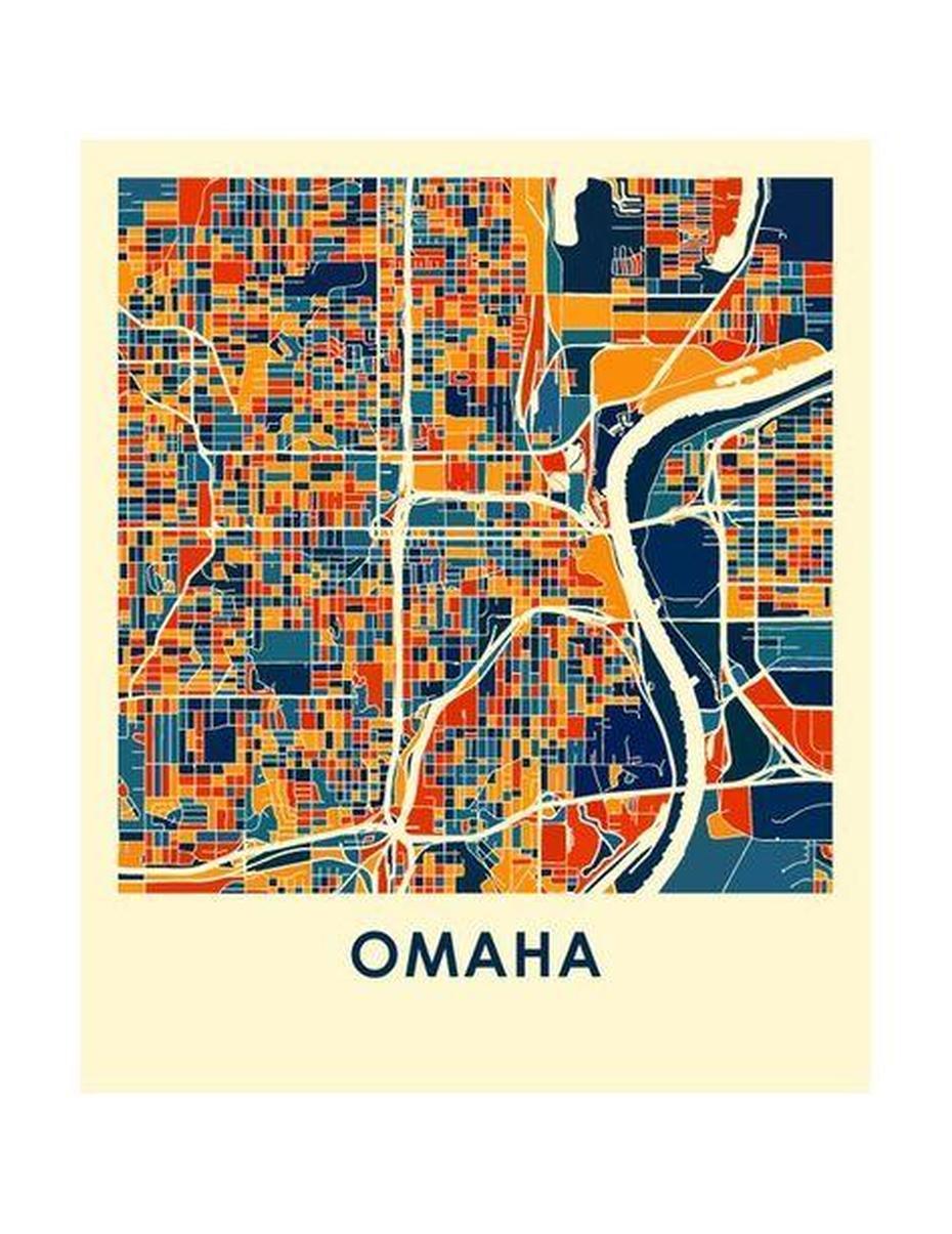 Omaha Map Print – Full Color Map Poster In 2020 | Omaha Map, Map, Map Art, Omaha, United States, Detailed  Of Omaha Ne, Missouri State