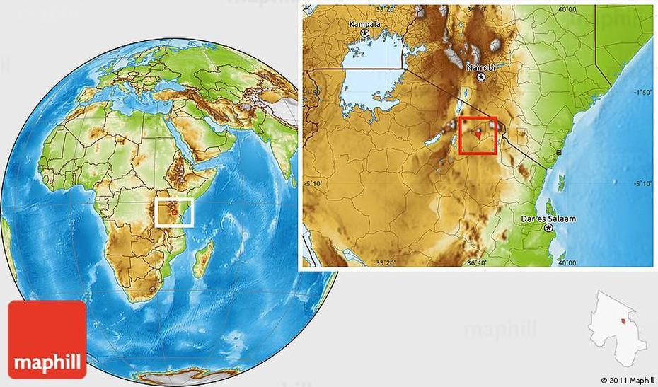 Physical Location Map Of Arusha, Arusha, Tanzania, Mbeya Tanzania, Arusha Town