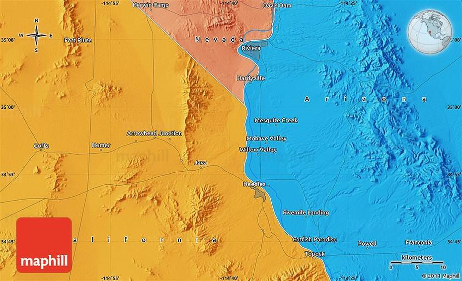 Political Map Of Bullhead City, Bullhead City, United States, Pahrump Nevada City, Laughlin Nevada