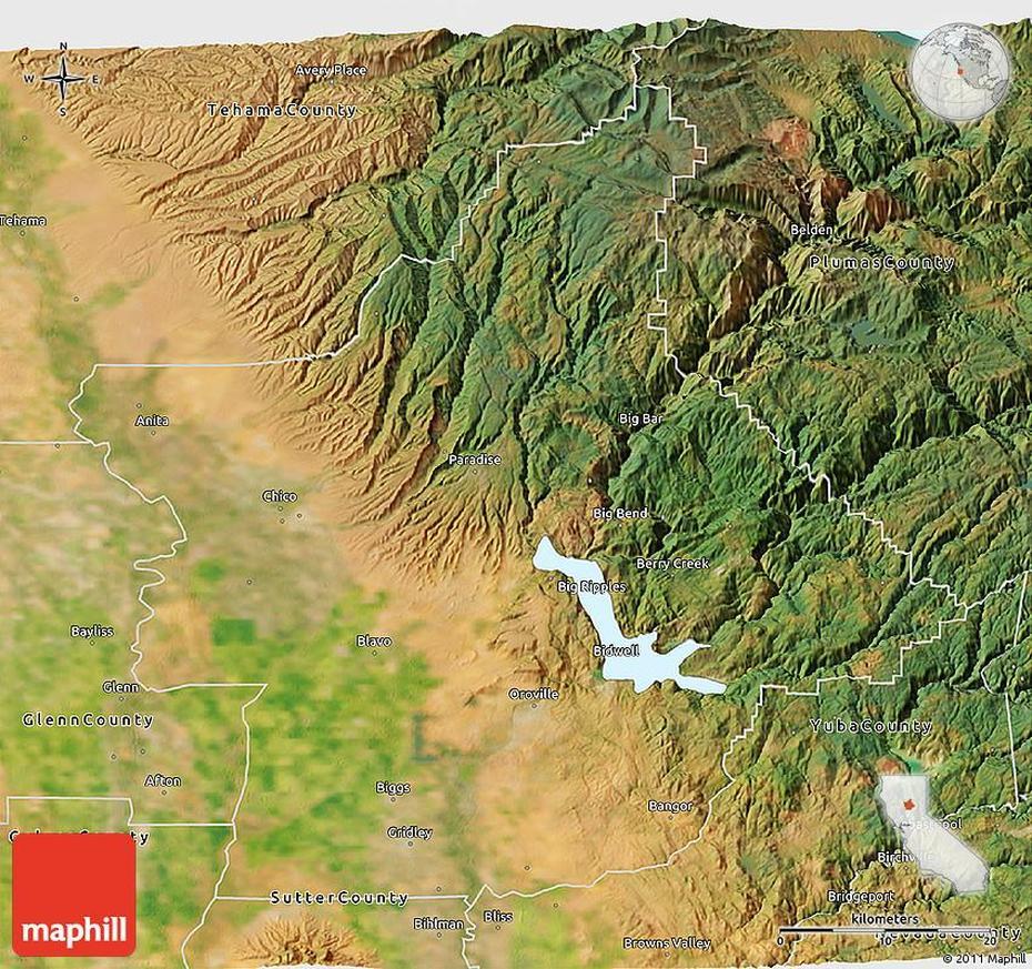 Satellite 3D Map Of Butte County, Butte, United States, Butte Montana, Butte Mt Mine