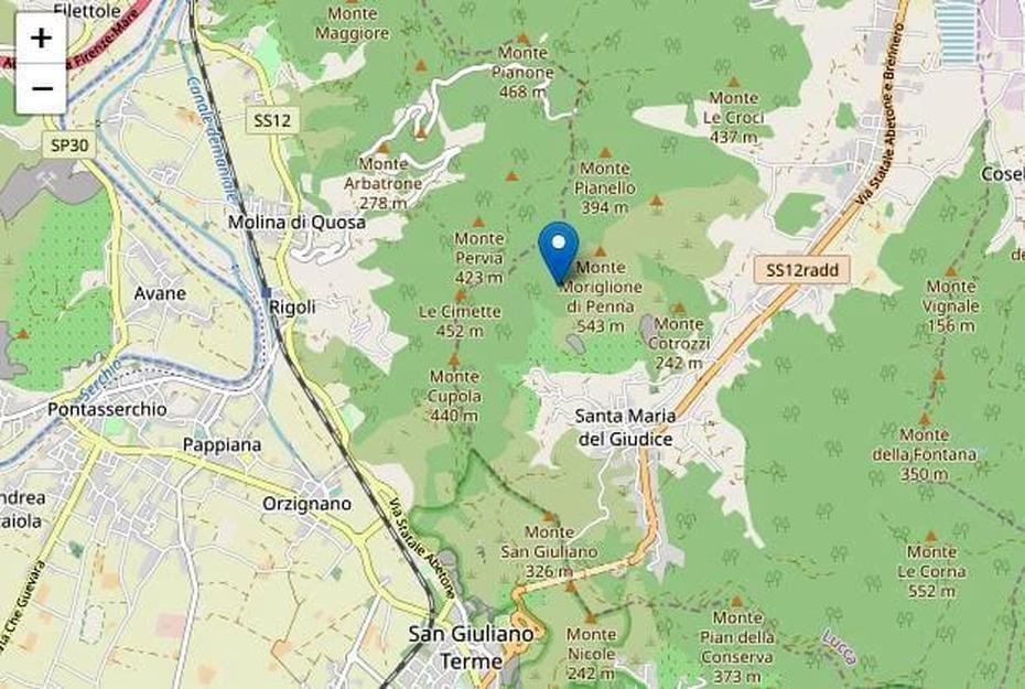 Terremoto A San Giuliano Terme: Epicentro Sui Monti, San Giuliano Terme, Italy, Parco San Giuliano, Tuscany Terme