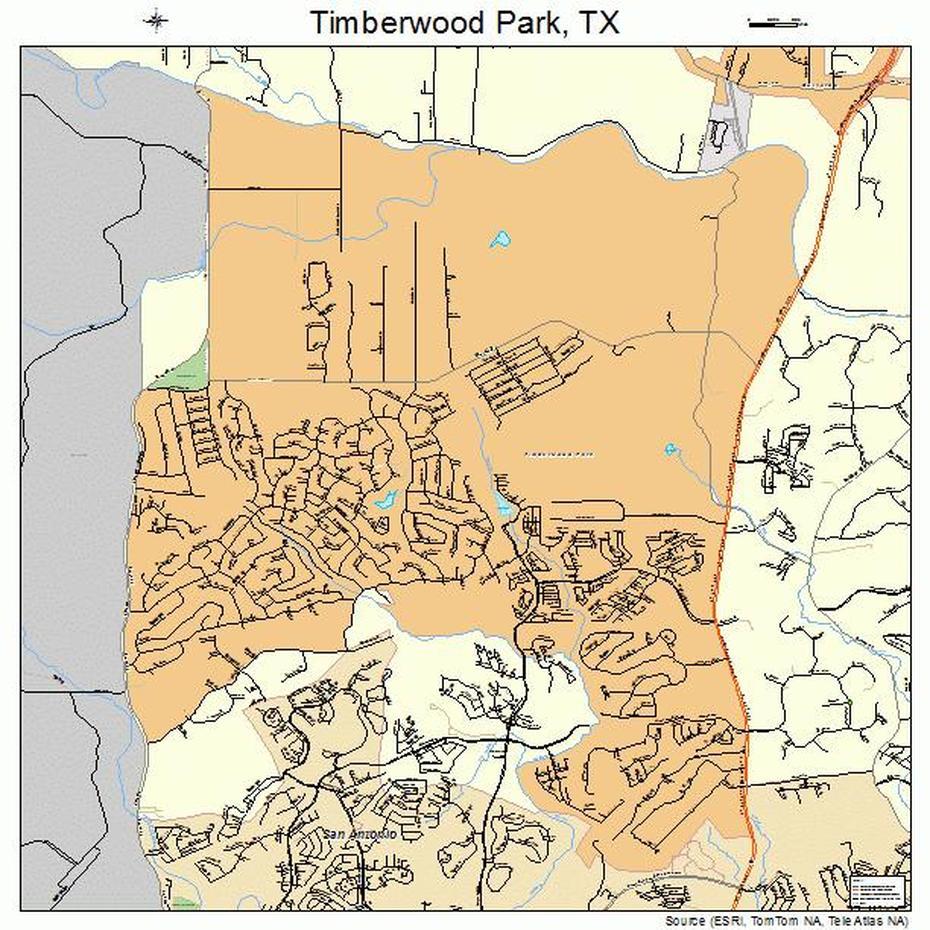 Timberwood Park Texas Street Map 4873057, Timberwood Park, United States, Us  United States National Parks, All National Parks United States