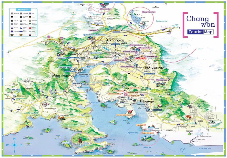 Tourist Map, Changwon, Trip Planning, Changwon, South Korea, Busan South Korea, South Korea Capital