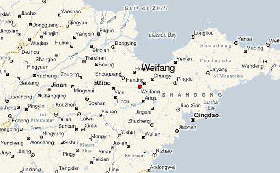 Weifang Map – Travel – Map – Vacations – Travelsfinders, Wafangdian, China, China  Colored, North China