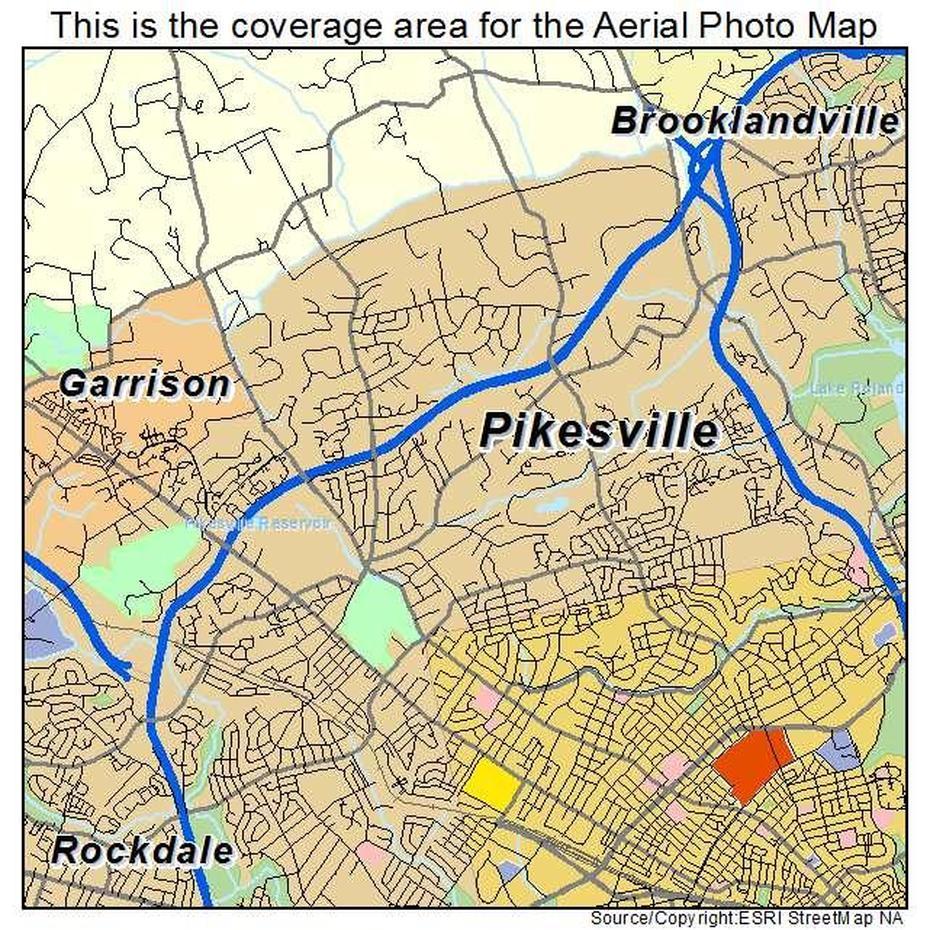 Aerial Photography Map Of Pikesville, Md Maryland, Pikesville, United States, Baltimore City  Printable, Baltimore City  Downtown