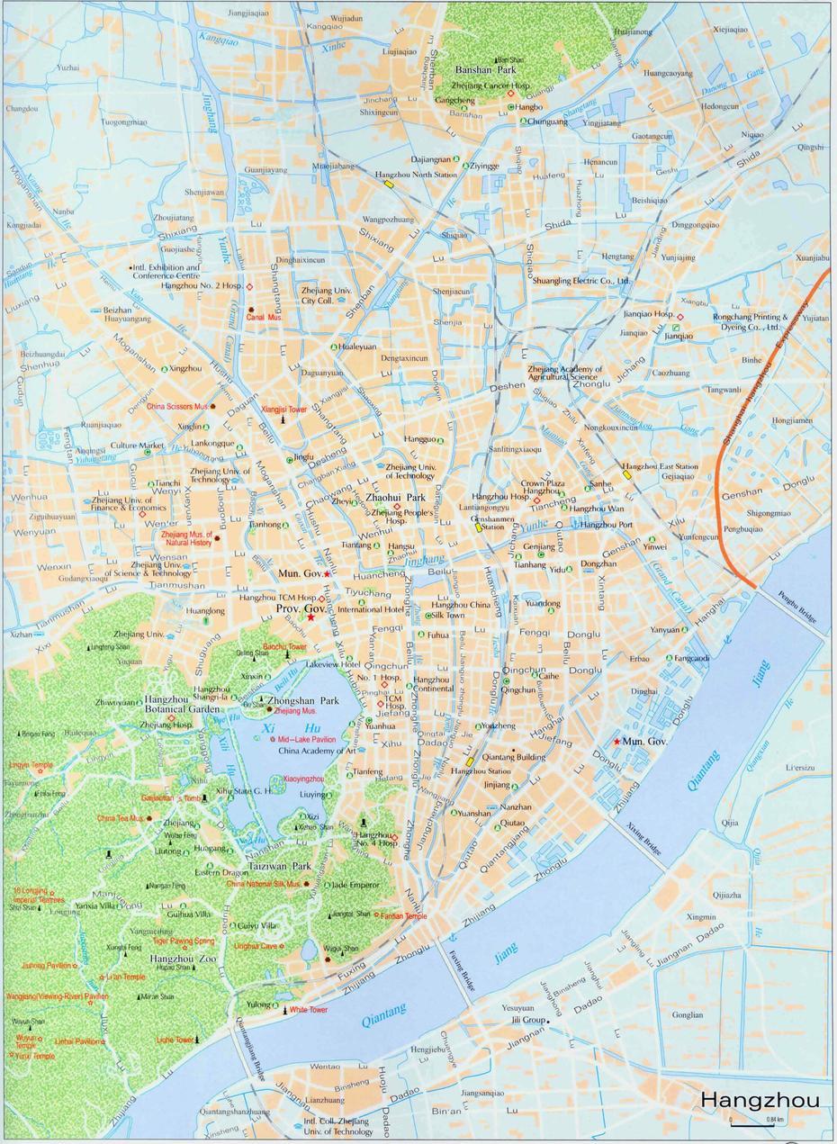 Detailed Hangzhou Tourist Map, Hangzhou Tour, Tours In Hangzhou …, Shangzhou, China, Hangzhou City, Hangzhou Tourist