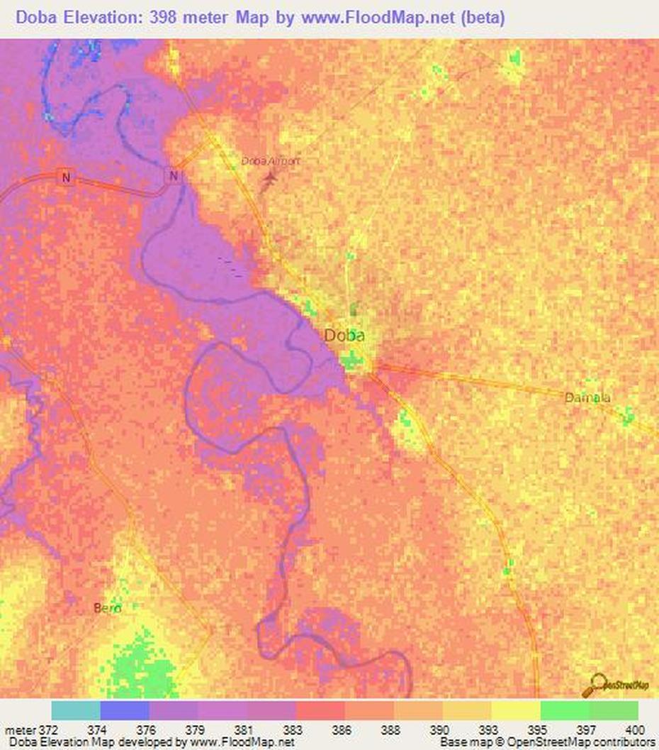 Elevation Of Doba,Chad Elevation Map, Topography, Contour, Doba, Chad, Chad Country, Chad World