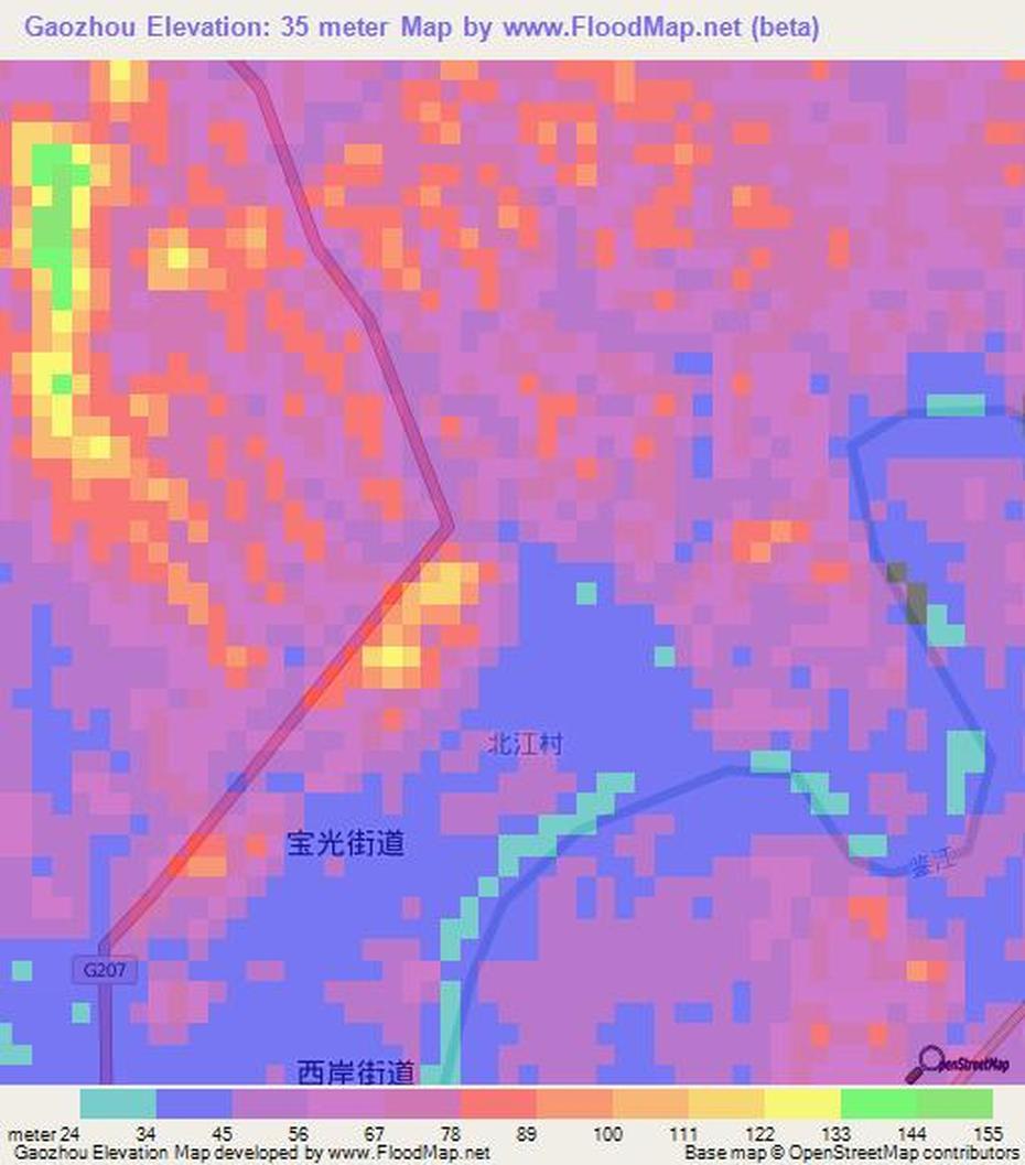Elevation Of Gaozhou,China Elevation Map, Topography, Contour, Gaozhou, China, Of Hangzhou, Tourist  Of China