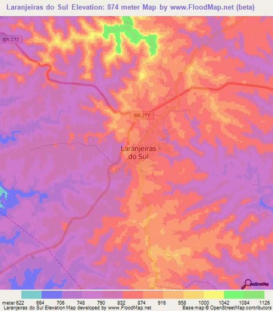 Elevation Of Laranjeiras Do Sul,Brazil Elevation Map, Topography, Contour, Laranjeiras Do Sul, Brazil, Rio Grande Do Sul Brasil, Rio Grande Do Sul Flag