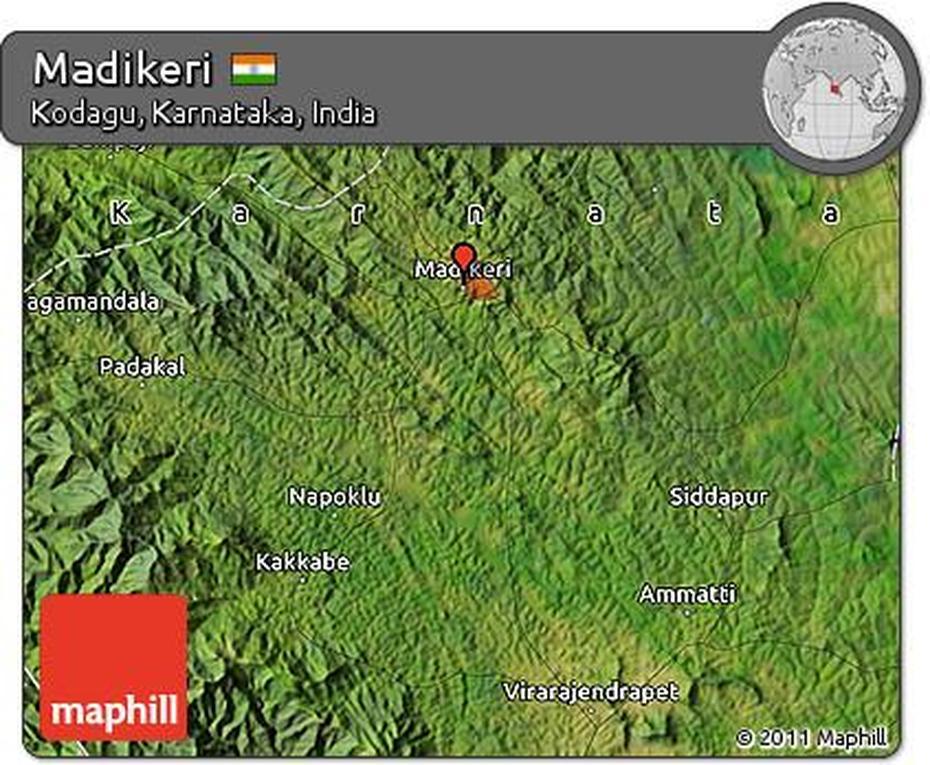 Free Satellite Map Of Madikeri, Madikeri, India, Madikeri Homestay, Madikeri Coorg