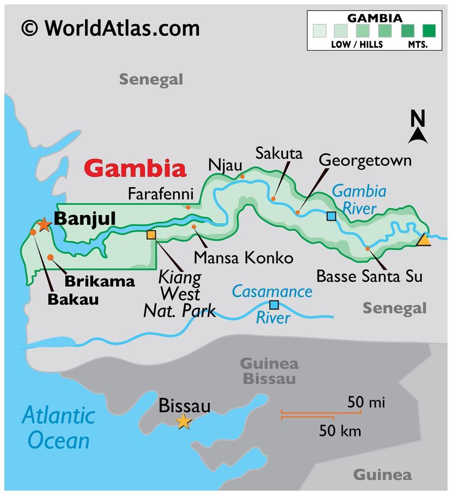 Gambia Flag, Senegal And Gambia, World Atlas, Sareh Mowndeh, The Gambia