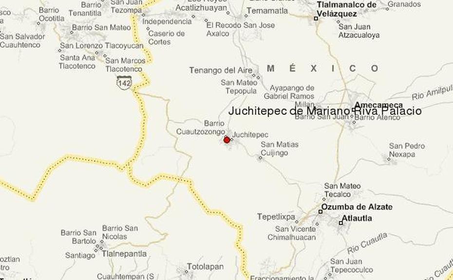 Guia Urbano De Juchitepec De Mariano Riva Palacio, Juchitepec, Mexico, Morelos Mexico, Texcoco Mexico