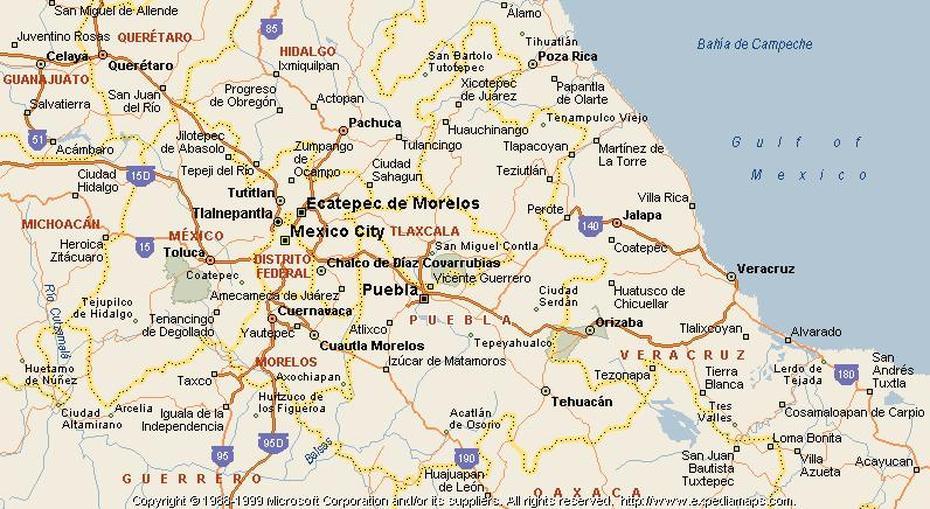 Map Of Puebla, Puebla, Mexico, Zaragoza Mexico, Queretaro Mexico