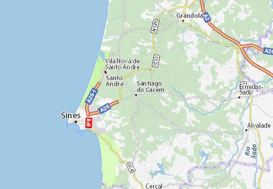 Mapa Do Cacem | Mapa De Portugal, Santiago Do Cacém, Portugal, Freguesias Do Concelho De Sintra, Santo Andre Portugal