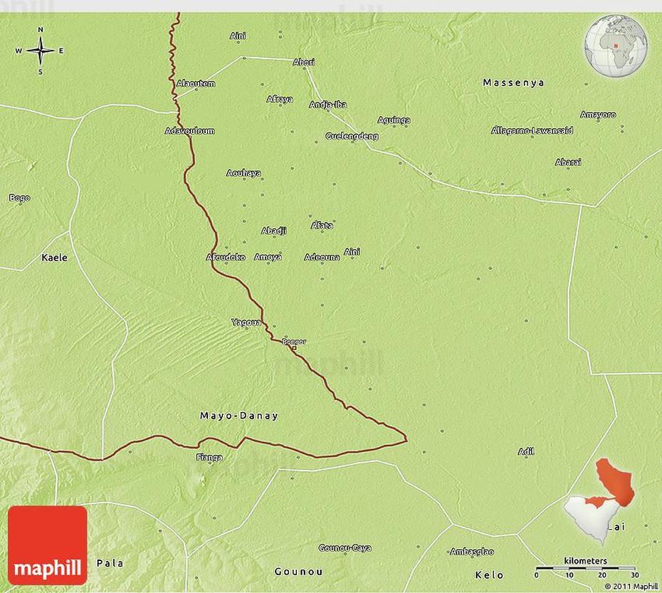 Physical 3D Map Of Bongor, Bongor, Chad, Le Tchad  Capital, Chekich  Schuhe