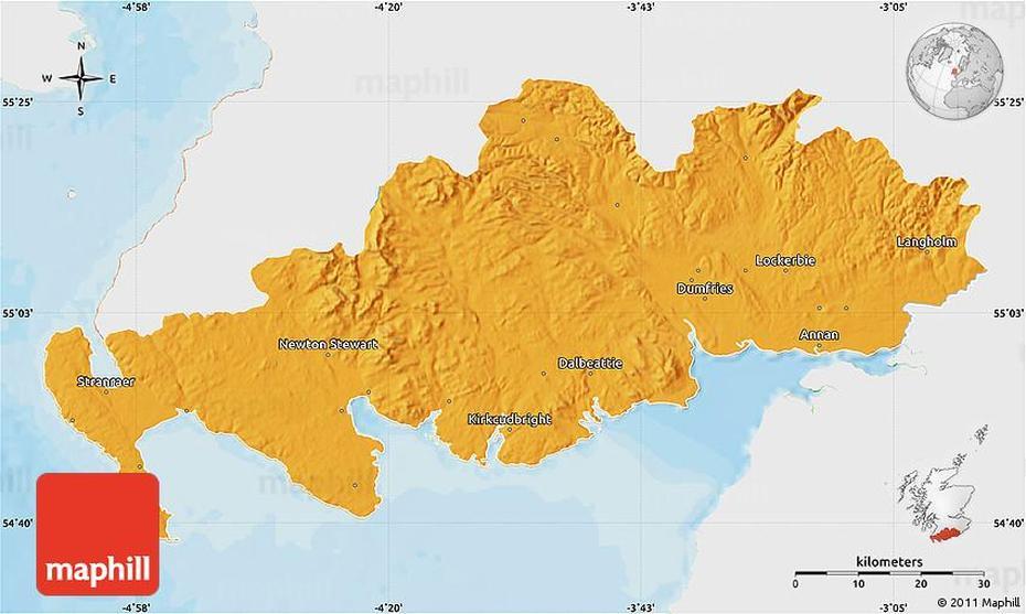 Political Map Of Dumfries And Galloway, Single Color Outside, Dumfries, United Kingdom, United Kingdom Family, Play  Icon