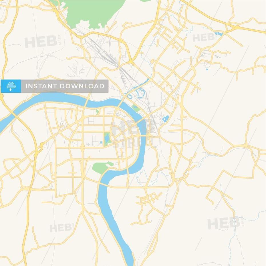 Printable Street Map Of Zhuzhou, China | Hebstreits Sketches | Street …, Zhuzhou, China, Jiaxing China, Shaoxing China