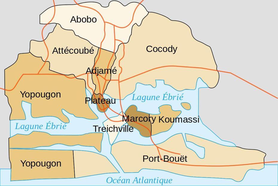 Abidjan – Plan Des Communes  Carte  Populationdata, Abidjan, Côte D’Ivoire, Cote D’Ivoire Africa, Abidjan Africa