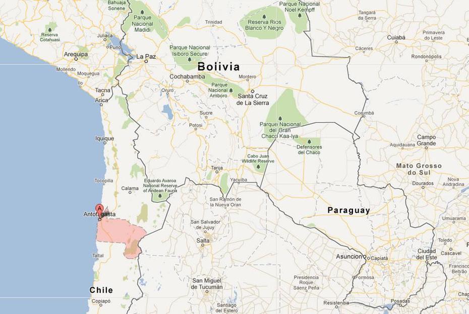 Antofagasta Map, Antofagasta, Chile, Atacama, Santiago Chile On