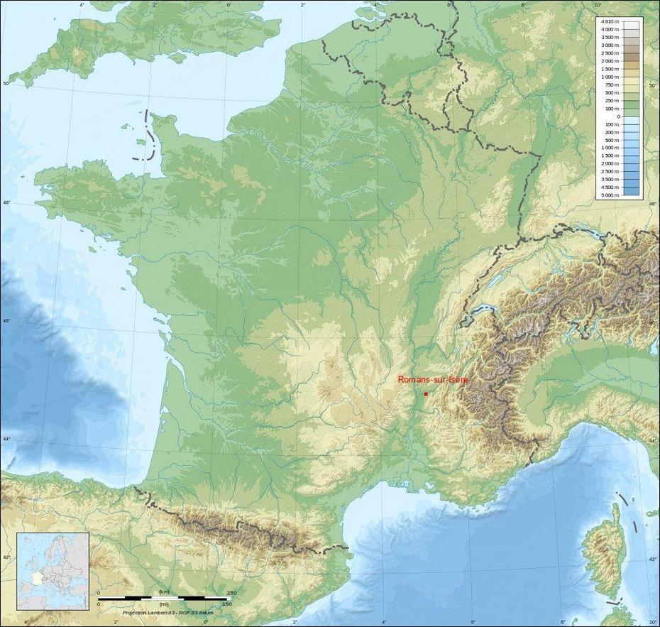 Drome France, Roman France Plan, Carte, Romans-Sur-Isère, France