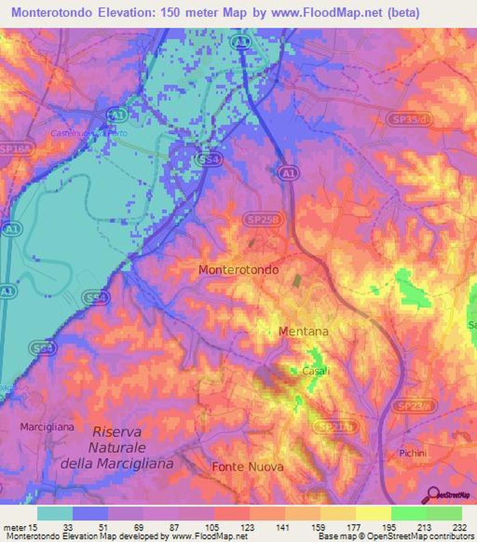 Elevation Of Monterotondo,Italy Elevation Map, Topography, Contour, Monterotondo, Italy, Monterotondo Roma Foto, Monterotondo