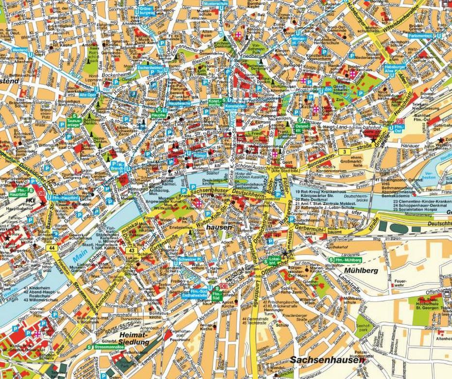 Frankfurt Map And Frankfurt Satellite Image, Frankfurt, Germany, Göttingen Germany, Old Germany