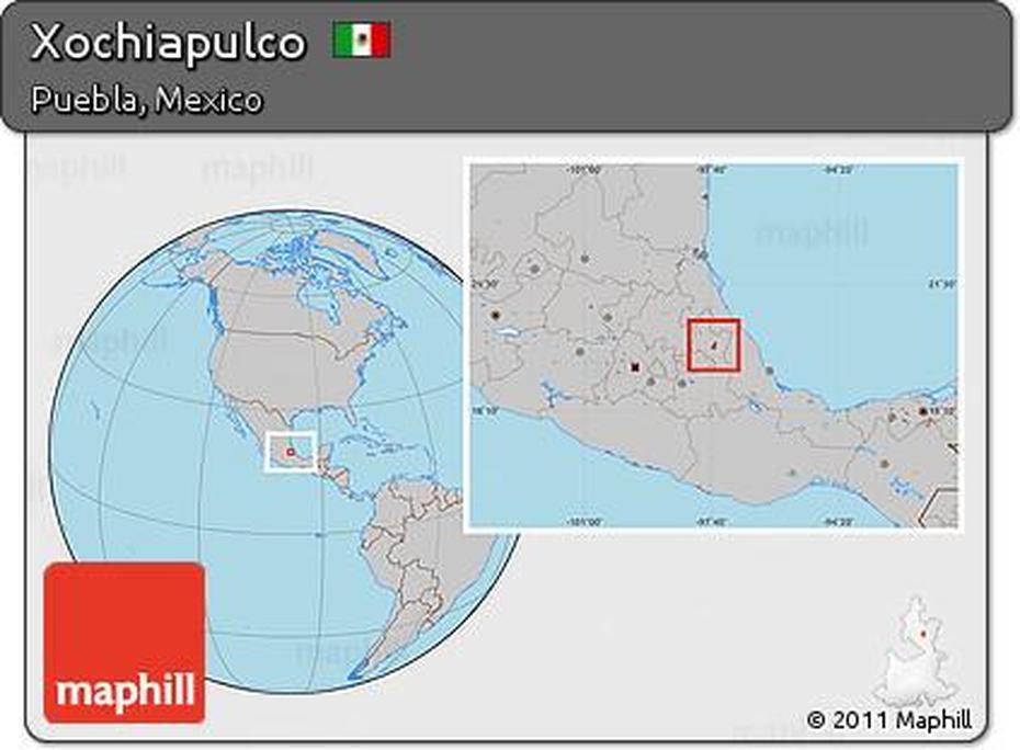 Free Gray Location Map Of Xochiapulco, Xochistlahuaca, Mexico, Simple  Of Mexico, Texas And Mexico