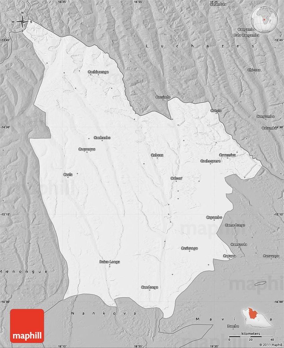 Gray Map Of Cuito Cuanavale, Cuito, Angola, Cuito Cuanavale, Cuito Cuanavale Angola